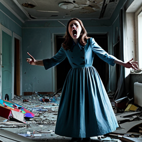 Home 8 The Angry Avenger**
A spectral mother, her face contorted in rage, floats amidst shattered toys in a dilapidated Soviet-era apartment. Dim, flickering light. Intense emotion, vengeful spirit, tormented. Perfect anatomy, correct proportions, well-formed hands, proper finger count. Safe for work, appropriate content, fully clothed (tattered dress), professional, modest, family-friendly.
**