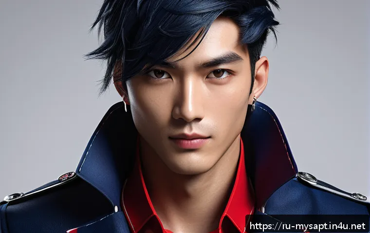 신비아파트 강림의 스타일 분석 - A detailed portrait of a stylish young male animated character inspired by Kanglim, featuring an asy...