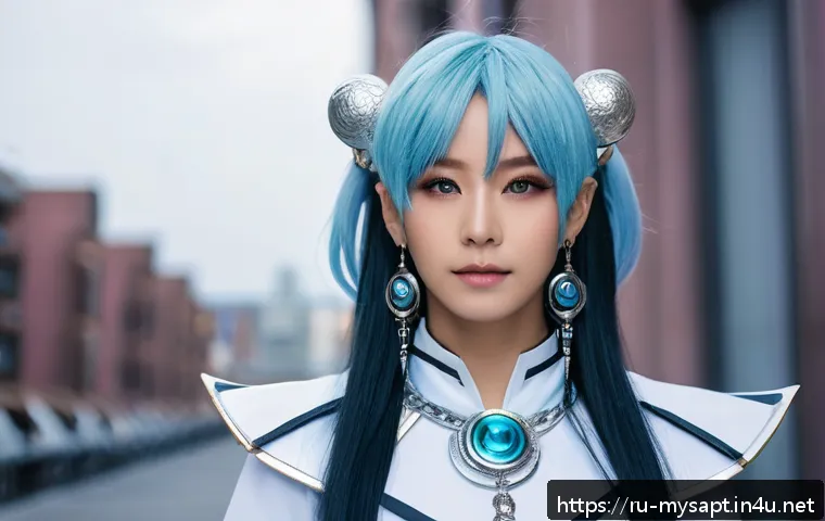 신비아파트 관련 코스프레 아이디어 - A dynamic cosplay portrait of Shinbi from Shinbi Apartment, featuring his signature earrings and bra...