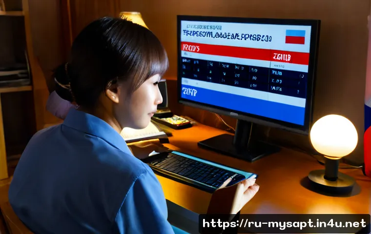 Home 15 신비아파트 일본 방영 정보 - Photorealistic Russian parent at a tidy home desk in Moscow, comparing Japanese television broadcast...